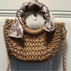 Designer Inspired Small Straw Handbag